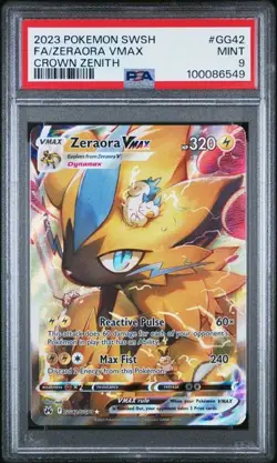 2023 POKEMON SWORD AND SHIELD CROWN ZENITH #GG42 FA/ZERAORA VMAX CROWN ZENITH - Image 1