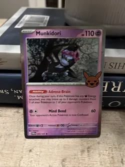 Pokemon NM Halloween Trick Or Trade 2024 Munkidori #95/167 Cosmos Rare Pokemon - Image 1
