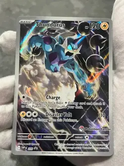 Pokemon TCG Thundurus SM209 Black Star Promo Pokemon Center Holo Full Art DMG - Image 3