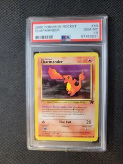 2000 Pokemon Rocket 50 Charmander PSA 10 WoTC - Image 1