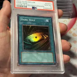 Yugioh Dark Hole LOB-EN052 Super Rare PSA 10 GEM MINT original EN Print - Image 2
