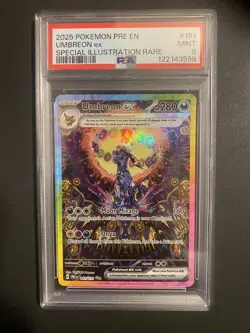 2025 POKEMON PRE EN-PRISMATIC EVOLUTIONS #161 UMBREON EX PSA 9 - Image 1
