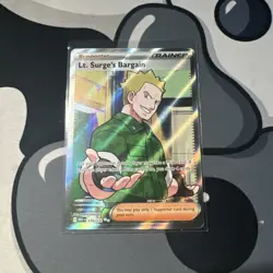 Pokemon TCG Lt. Surge's Bargain Full Art Holo Rare 170/132 Mega Evolutions M/NM - Image 1