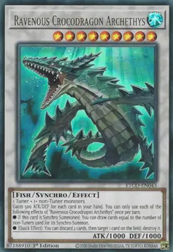 Yugioh! LP Ravenous Crocodragon Archethys - ETCO-EN043 - Ultra Rare - 1st Editio - Image 1
