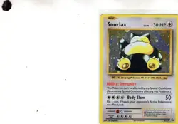Snorlax 130 HP Basic Pokemon Card XY Holo Rare - Image 1
