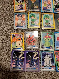 Digimon Upper Deck Animated Series Cards Vintage Lot of 39 Cards. Played Shape - Image 2