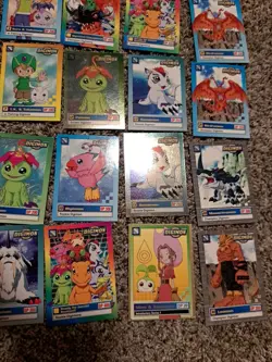 Digimon Upper Deck Animated Series Cards Vintage Lot of 39 Cards. Played Shape - Image 3