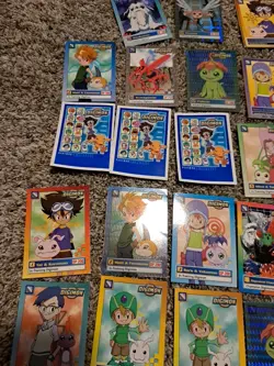 Digimon Upper Deck Animated Series Cards Vintage Lot of 39 Cards. Played Shape - Image 5