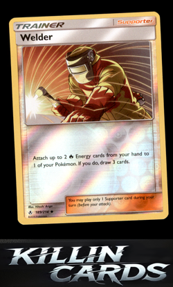 Reverse Holofoil Welder 189/214 Pokemon Uncommon SM - Unbroken Bonds Card NM - Image 1