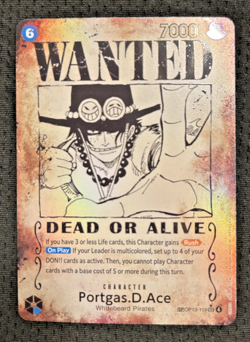 ONE PIECE PORTGAS D. ACE SP WANTED OP13-119 (ERROR) 2025 ENGLISH CARD - Image 3