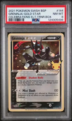 Greninja - SWSH144 Celebrations Black Star Promo Card - PSA 8 NM-MT - POKEMON - Image 1