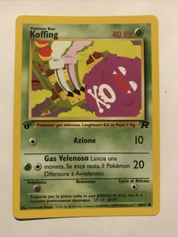 Koffing Italian 1st Edition Pokemon Team Rocket Card 58/82 2000 - Image 1