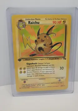 Raichu 29/62 1st Edition Rare Non-Holo Fossil Set Pokemon Card - Image 1