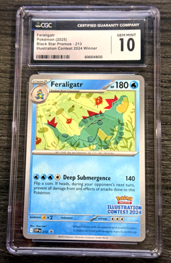 CGC 10 Feraligatr 213 (Illustration Contest 2024) -Black Star Promo-Pokemon TCG - Image 1