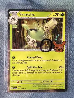 Pokemon TCG Sinistcha Cosmo Holo with Rare Swirl 022/167 TWM 2024 Trick or Trade - Image 1