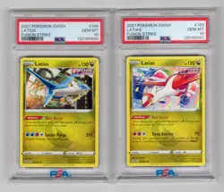 2 X 2021 POKEMON SWSH LATIAS #193/264 & LATIOS #194/264 FUSION STRIKE PSA 10 - Image 1