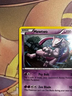 Pokemon Mewtwo XY100 Black Star Promo HD SWIRL Near Mint - Image 2