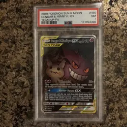Gengar & Mimikyu GX Pokemon Team Up 165/181 PSA 7 Alternate Full Art - Image 1