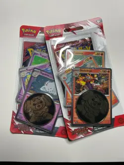 16 packs ! Pokemon Destined Rivals Blister Pack & Promo Coin, 8 Fuecoco 8 Togepi - Image 2