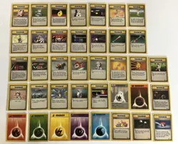 Complete Pokemon Base Set Trainer And Energy Set # 70-102/102 Total 33 Cards - Image 1