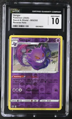 Pokemon Card GENGAR Reverse Holo #085 Sword & Shield Base Set CGC 10 GEM MINT - Image 1