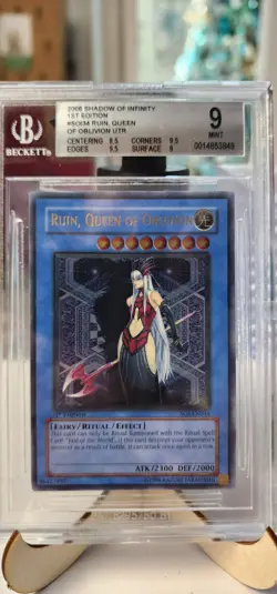 Beckett 9 Mint Ruin Queen Of The Oblivion Ultimate Rare 1st Edition Yugioh Card - Image 1