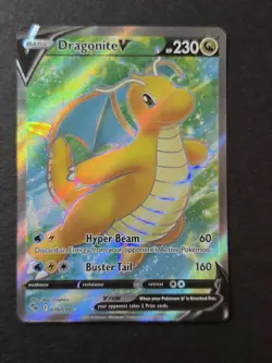 Dragonite V - 076/078 - Pokemon Go Sword & Shield Full Art Rare Card NM 💎 - Image 1