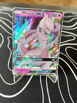 Pokemon Mewtwo GX Holo Ultra Rare TCG Card Hidden Fates 31/68 Full Art - Image 1
