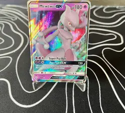 Pokemon Mewtwo GX Holo Ultra Rare TCG Card Hidden Fates 31/68 Full Art - Image 2