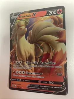 Ninetales V 026/192 Rebel Clash NM Ultra Rare Pokemon Card Free Shipping - Image 1