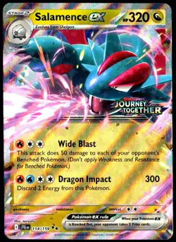 Pokemon TCG Salamence ex 114/159 2025 Journey Together Stamped Promo Card - NM - Image 1
