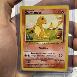 Pokemon CHARMANDER Card 46/102 Base Set NM SPANISH Common Unlimited WOTC Vintage - Image 1