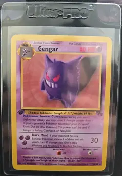 Pokemon Gengar TCG 20/62 1st Edition Non-Holo Card Fossil - Image 1