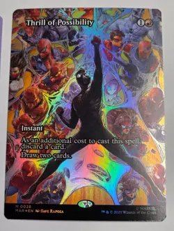 MTG -Thrill of Possibility FOIL Borderless - Marvel Universe Spiderman - Image 1