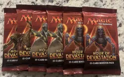 Magic The Gathering HOUR OF DEVASTATION 6 New Sealed Booster Packs MTG - Image 1