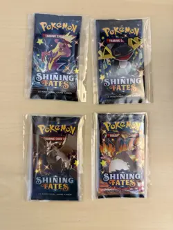 Lot of (4) POKEMON SHINING FATES TCG Sealed Booster Packs - Image 1