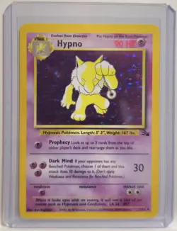1999 WOTC POKEMON FOSSIL UNLIMITED HYPNO 8/62 HOLO RARE NEAR MINT - Image 1