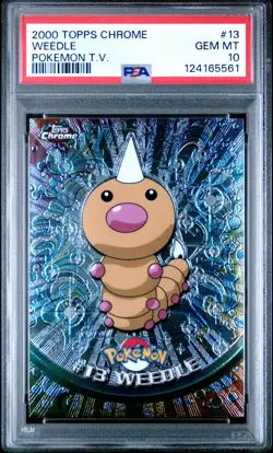 2000 TOPPS CHROME POKEMON T.V. #13 WEEDLE PSA 10 - Image 1