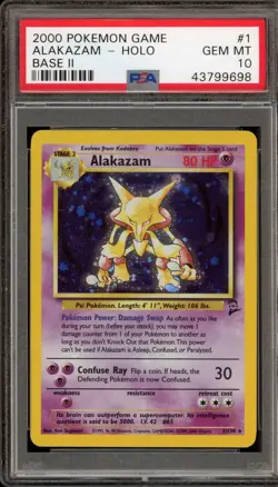 Pokemon Alakazam Base Set 2 Holo Rare #1 PSA 10 Gem Mint - Image 1