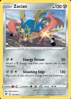 1x Zacian - 139/192 - Rare - Sword & Shield - Rebel Clash - Near Mint - Pokemon! - Image 1