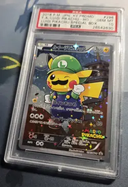 2016 Pokemon Japanese Promo Poncho Full-Art Luigi Pikachu 296/XY-P - PSA 10 - Image 3