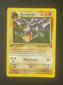 Pokemon TCG RARE COSMOS Aerodactyl Prerelease Promo Holo Foil Near Mint European - Image 1