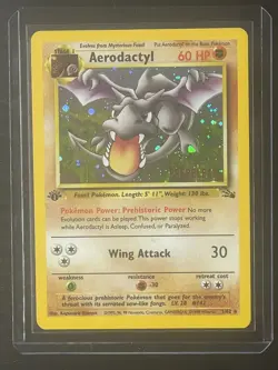 Pokemon TCG RARE COSMOS Aerodactyl Prerelease Promo Holo Foil Near Mint European - Image 4