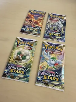 Pokemon Sword & Shield Brilliant Stars Booster Packs Lot of 4 Sealed - Image 3