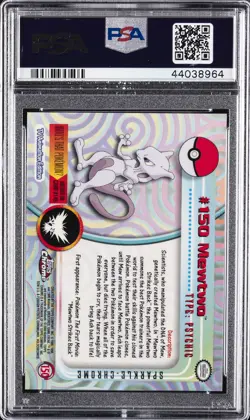 2000 TOPPS CHROME POKEMON T.V. SPARKLE #150 MEWTWO PSA 10 - Image 2