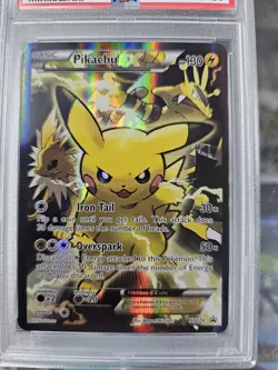 2016 Pokemon XY Black Star Pikachu Ex Promo Red & Blue #XY124 PSA 6 EX-MT - Image 2
