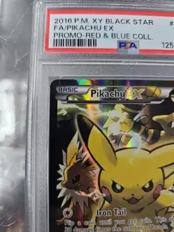2016 Pokemon XY Black Star Pikachu Ex Promo Red & Blue #XY124 PSA 6 EX-MT - Image 3
