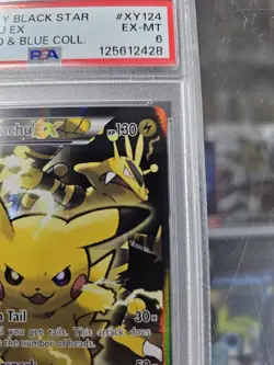 2016 Pokemon XY Black Star Pikachu Ex Promo Red & Blue #XY124 PSA 6 EX-MT - Image 4