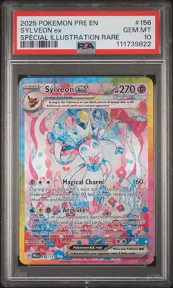 2025 POKEMON PRE EN-PRISMATIC EVOLUTIONS #156 SYLVEON EX PSA 10 - Image 1