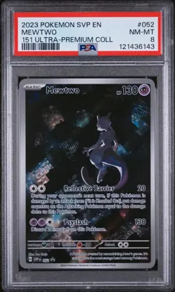 2023 POKEMON SVP EN-SV BLACK STAR PROMO #052 MEWTWO 151 UPC PSA 8 - Image 1